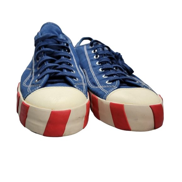 VISVIM Blue Skagway Lo Stripes Sneakers BTS Multicolor Men's Size 12 - Picture 5 of 10